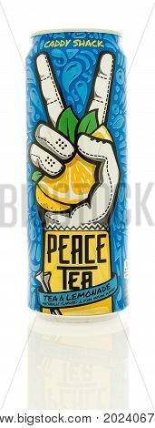Winneconne WI - 30 August 2017: A can of Caddy Shack Peace tea on an isolated background.
