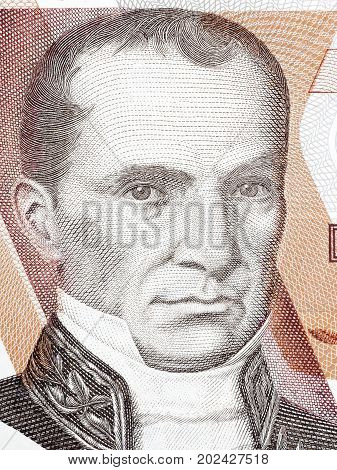 Vicente Rocafuerte portrait from Ecuadorian money - Sucres