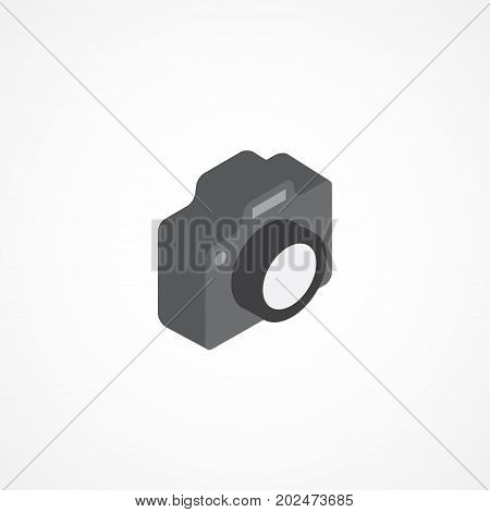 Camera isometric icon 3d vector illustration on white