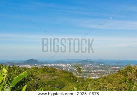Panoramic View From The Hill Big Buddha In Phuket Thailand
