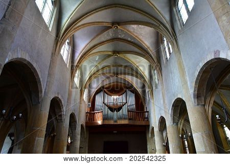 Metz France - july 25 2016 : the picturesque Saint Maximin church