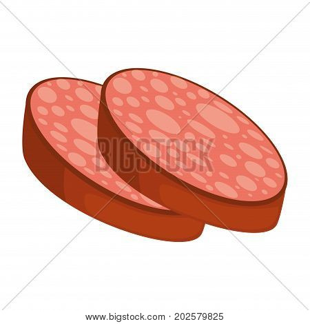 sliced sausage meat icon vector illustration graphic desgn