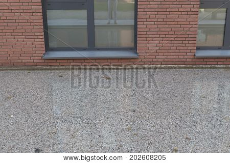 Somebodys Legs Reflected In A Modern Building Window
