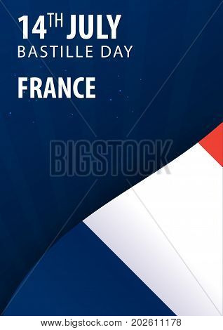 Bastille Day Of France. Flag And Patriotic Banner.