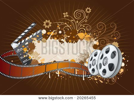 elementi vettoriali di tema di film, bellissimo sfondo floreale