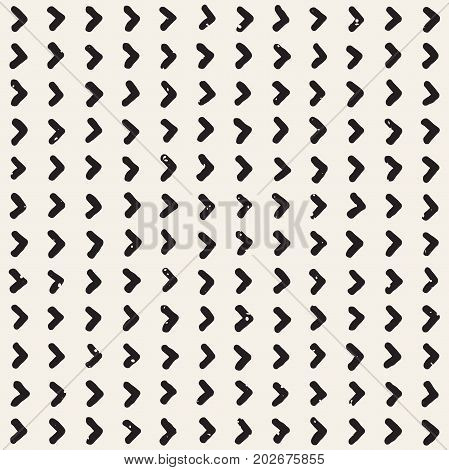 Hand drawn style ethnic seamless pattern. Abstract geometric tiling background in black and white. Vector vintage freehand doodle texture.