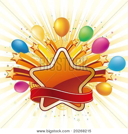 sta e palloncino, sfondo di celebrazione
