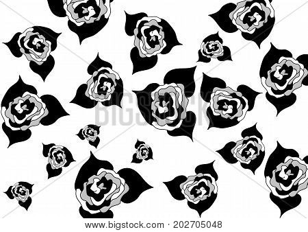 Buds of roses of different size on a white background.Vector illustration. Pattern for textiles and wallpaper.