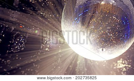 Bright Patches Of Light On Disco Ball. Tinted