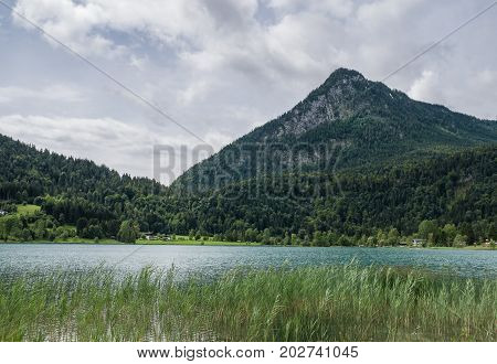 The Mountain Lake Thiersee In Tyrol, Austria