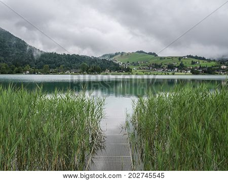 The Mountain Lake Thiersee In Tyrol, Austria
