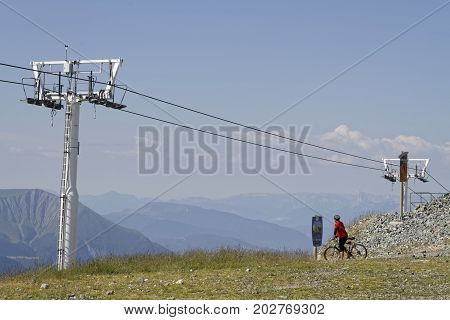 Chamrousse, France, July 22, 2017 : At The Top Of Chamrousse Mountain Resort, The Start Of Mountain