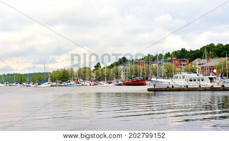 View of Lake Saimaa and the city of Lappeenranta. City and municipality in Finland in the province of Eastern Finland.