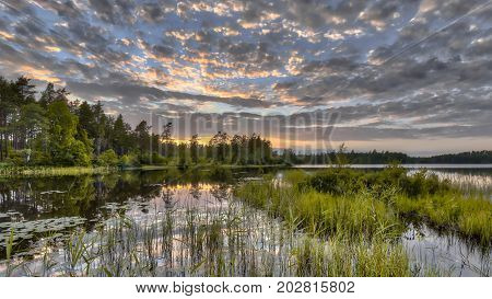 Nordvattnet Forest Lake In Hokensas Nature Reserve