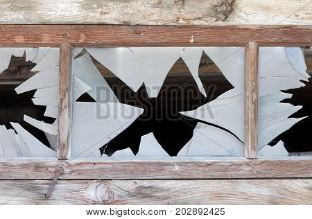 Close Up Of A Broken Window