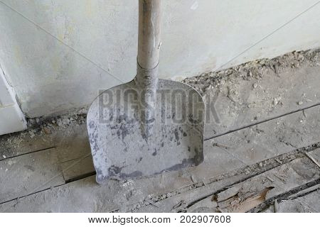 Detail Of A Showel In A Construction Site
