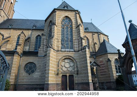 Marienkirche in Gusdorf near Grevenbroich in the evening sun