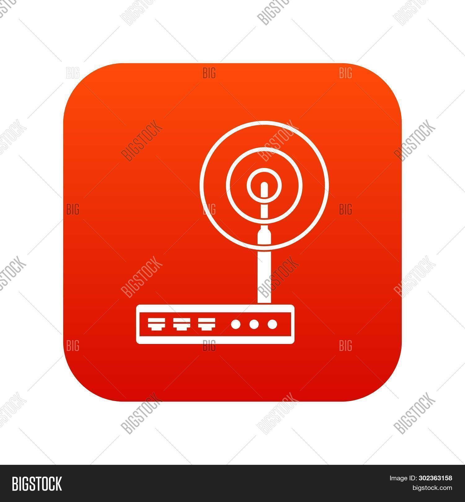 Ip Router Icon Red Wifi Router Icon Image & Photo (Free Trial) | Bigstock