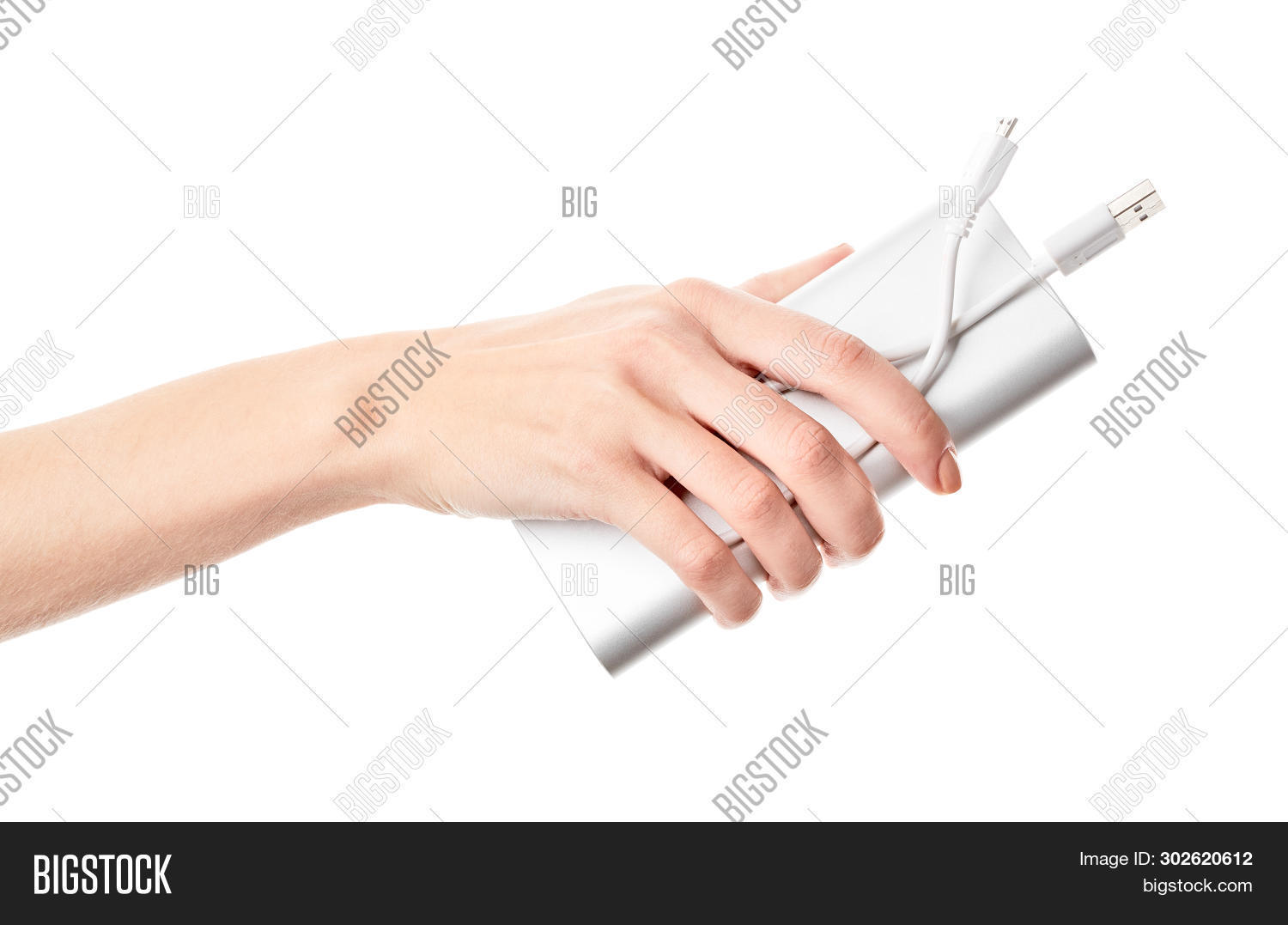 Silver Power Bank On Image & Photo (Free Trial) Bigstock