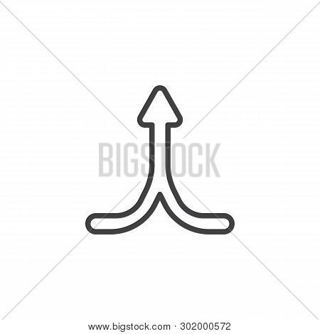 Merged Arrow Line Icon. Linear Style Sign For Mobile Concept And Web Design. Double Arrow Up Outline