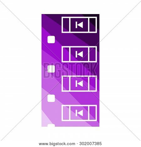 Diode Smd Component Tape Icon. Flat Color Ladder Design. Vector Illustration.