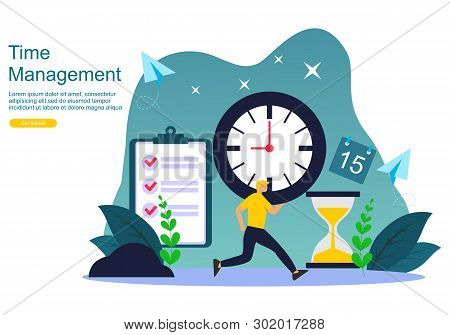 Web Page Time Management And Procrastination Concept. Planning And Strategy For Business Banner