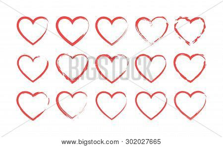 Like And Heart Icon. Live Stream Video, Chat, Likes. Social Nets Like Red Heart Web Buttons Isolated