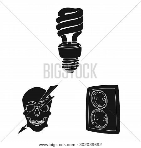 Vector Design Of Electricity And Electric Sign. Set Of Electricity And Energy Stock Vector Illustrat