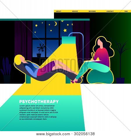 Psychologist, Psychotherapist Creative Concept Useful For Website, Landing, Print Design. Editable V