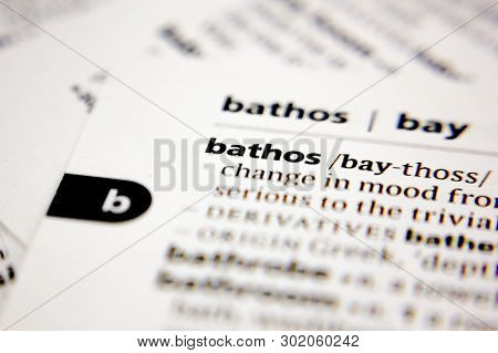 Word Or Phrase Bathos In A Dictionary.