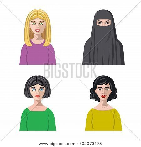 Vector Design Of Avatar And Face Icon. Collection Of Avatar And Profile Stock Vector Illustration.
