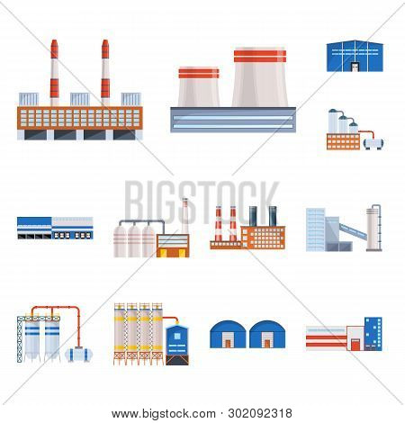 Isolated Object Of Industry And Building Sign. Set Of Industry And Construction Vector Icon For Stoc