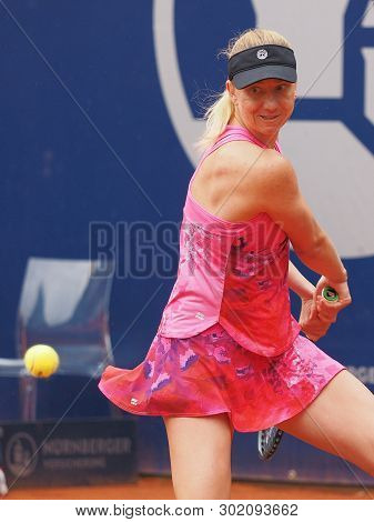 Nuremberg, Germany - May 20, 2019: German Tennis Player Mona Barthels At The Euro 250.000 Wta Versic