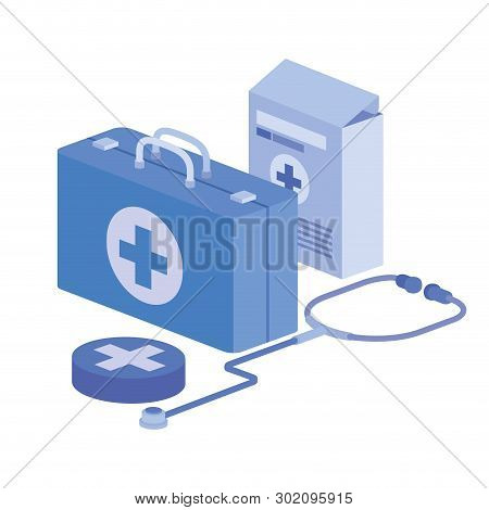 First Aid Kit On White Background Vector Illustration Design