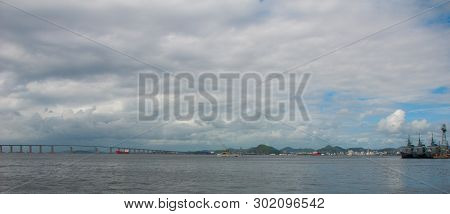 Rio Niteroi Bridge In Guanabara Bay, Rio De Janeiro, Brazil
