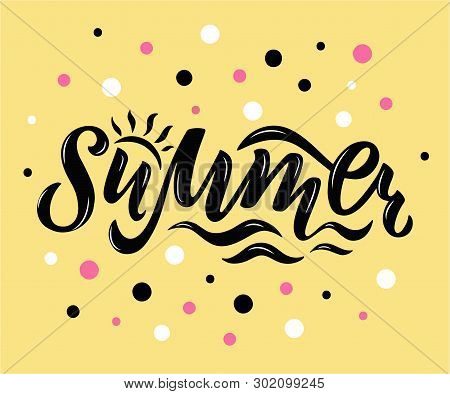 Vector Illustration Of Summer Text For Stickers, Cards, For Any Type Of Artworks, Summer Banner And 