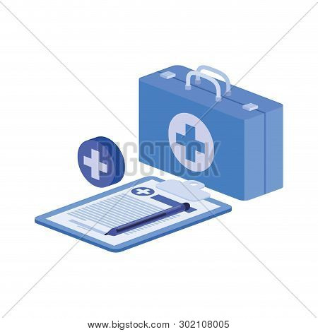 First Aid Kit On White Background Vector Illustration Design