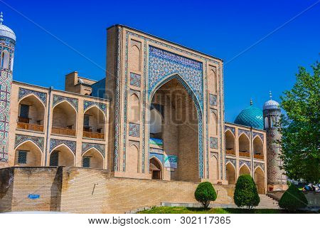 Tashkent, Uzbekistan - Apr 28, 2019: Kukeldash Madrasah, Medieval Madrasa In Tashkent, Uzbekistan.