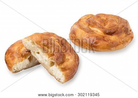 Baking From Puff Pastry, Vertuta Or Placinda With Cottage Cheese And Cheese.