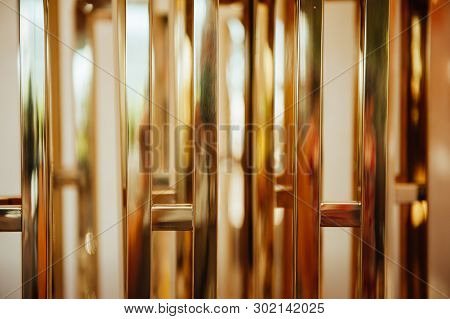 Abstract Gold Melal Texture Desfocused For Background