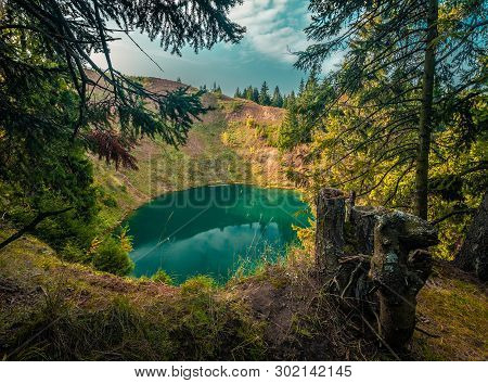 View Of The Deep Karst Lake «sea Eye», Mari El, Russia