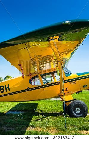 May 7, 2019 - Delta British Columbia: Single Engine Prop Bearhawk 250hp Plane Parked At Delta Herita