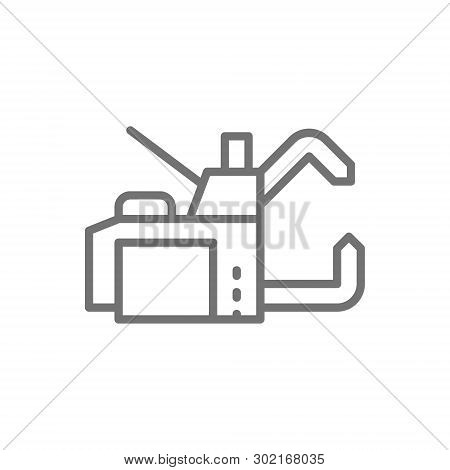 Spot Welding Machine Line Icon. Isolated On White Background