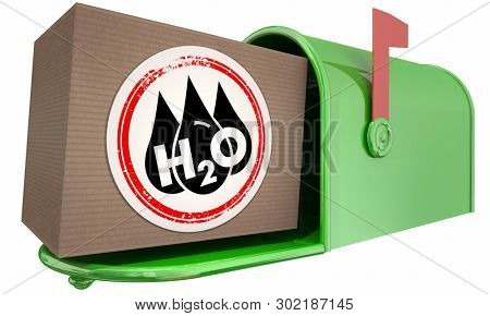 Water H20 Drinkable Clean Resource Mailbox Package Box 3d Illustration