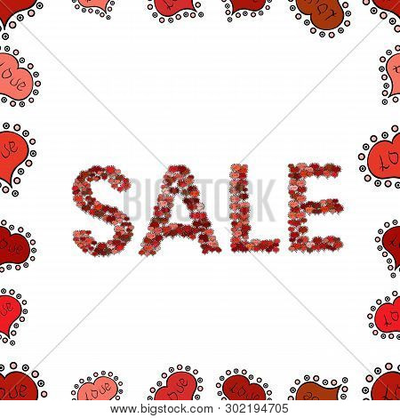 Illustration In White, Red And Black Colors. Vector Illustration. Seamless Pattern. Lettering. Nice 