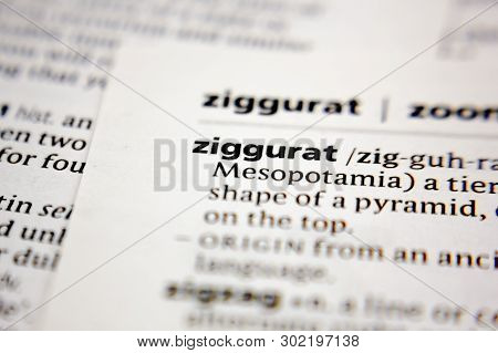 Word Or Phrase Ziggurat In A Dictionary.