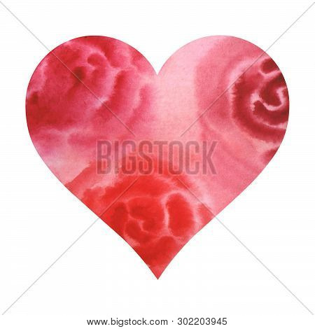 Watercolor Illustration. A Heart Filled Watercolor Background
