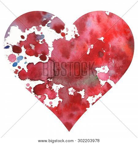 Watercolor Illustration. A Heart Filled Watercolor Background