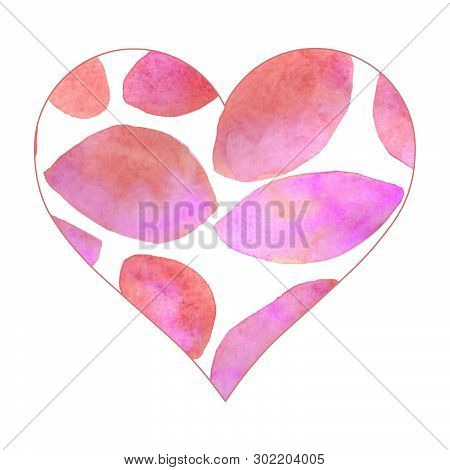 Watercolor Illustration. A Heart Filled Watercolor Background