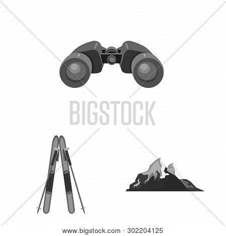 Vector Design Of Mountaineering And Peak Logo. Collection Of Mountaineering And Camp Stock Vector Il